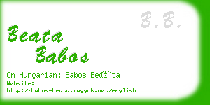 beata babos business card
